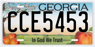 GA license plate CCE5453