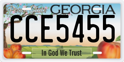 GA license plate CCE5455