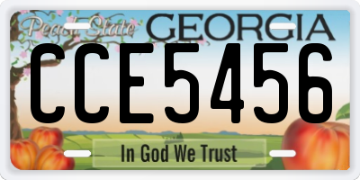 GA license plate CCE5456