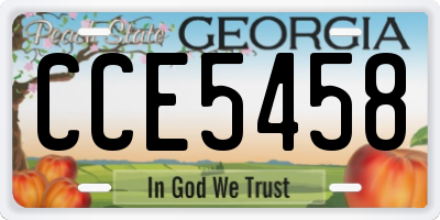 GA license plate CCE5458