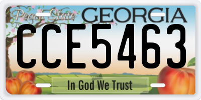 GA license plate CCE5463