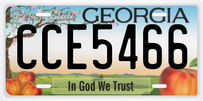 GA license plate CCE5466