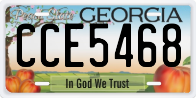 GA license plate CCE5468