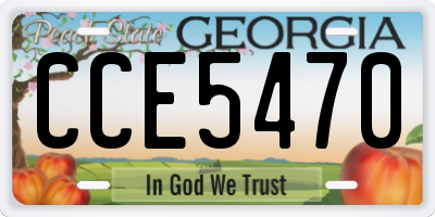 GA license plate CCE5470