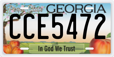 GA license plate CCE5472