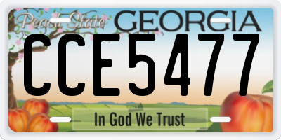 GA license plate CCE5477