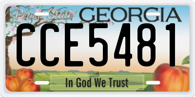 GA license plate CCE5481
