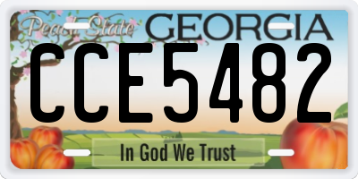 GA license plate CCE5482