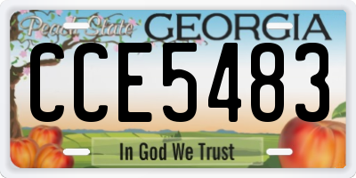 GA license plate CCE5483