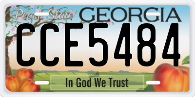 GA license plate CCE5484