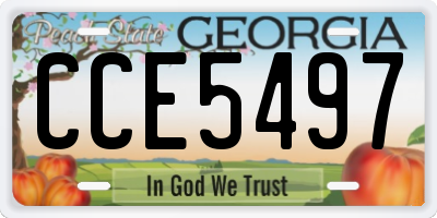 GA license plate CCE5497