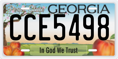 GA license plate CCE5498