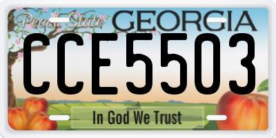 GA license plate CCE5503