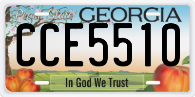GA license plate CCE5510