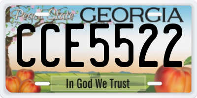 GA license plate CCE5522
