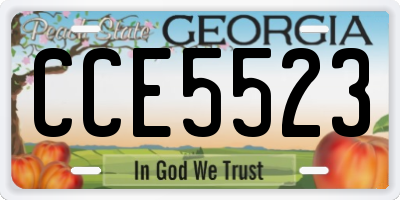 GA license plate CCE5523