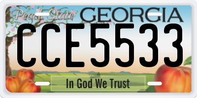 GA license plate CCE5533