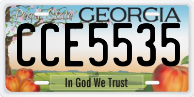 GA license plate CCE5535