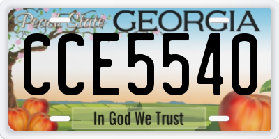 GA license plate CCE5540