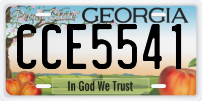 GA license plate CCE5541