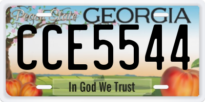 GA license plate CCE5544