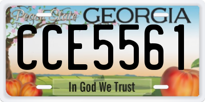 GA license plate CCE5561