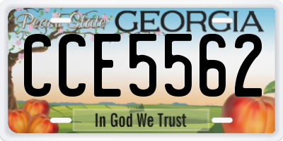 GA license plate CCE5562