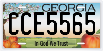 GA license plate CCE5565