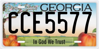 GA license plate CCE5577