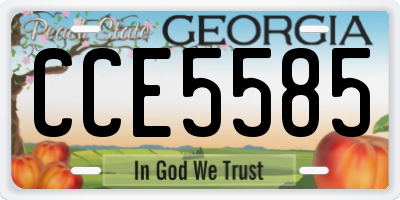 GA license plate CCE5585