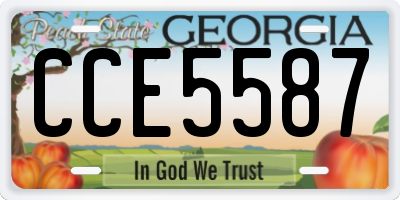 GA license plate CCE5587