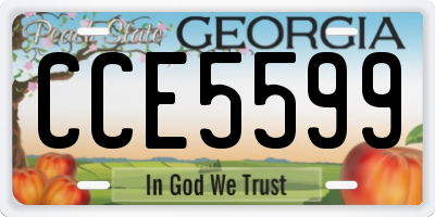 GA license plate CCE5599