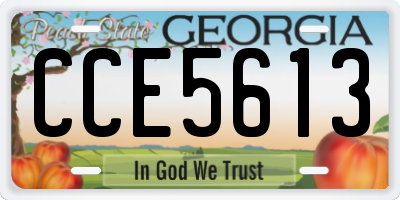 GA license plate CCE5613