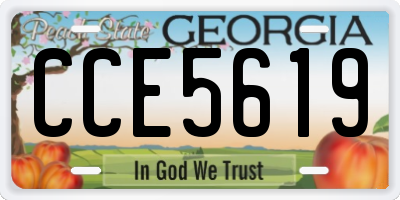 GA license plate CCE5619