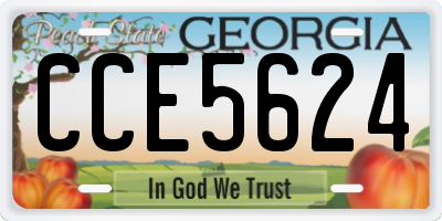 GA license plate CCE5624