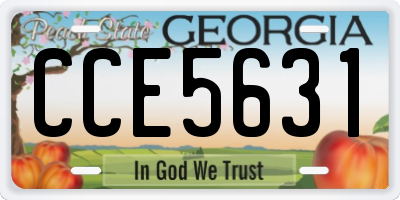 GA license plate CCE5631