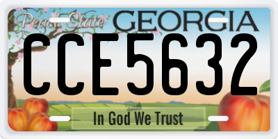 GA license plate CCE5632