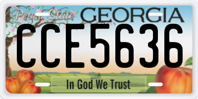 GA license plate CCE5636