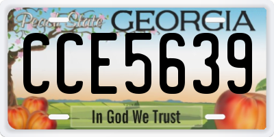 GA license plate CCE5639