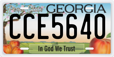 GA license plate CCE5640