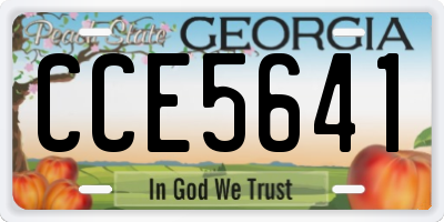 GA license plate CCE5641