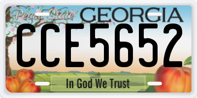 GA license plate CCE5652