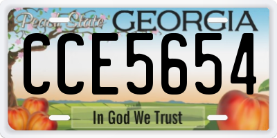 GA license plate CCE5654