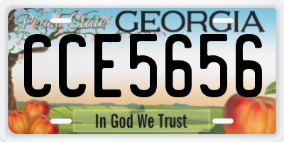 GA license plate CCE5656