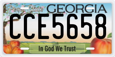 GA license plate CCE5658