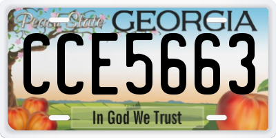 GA license plate CCE5663