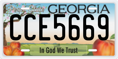 GA license plate CCE5669
