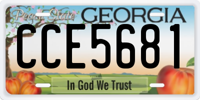 GA license plate CCE5681