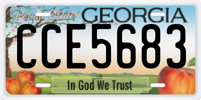 GA license plate CCE5683