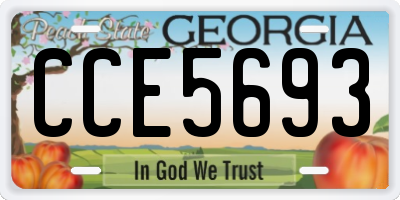 GA license plate CCE5693